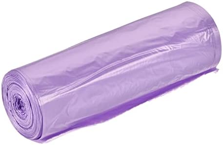Uxcell 4-6 Gallon Small Trash Bags Waste Basket Liners Purple, 60 Counts /  3 Rolls 